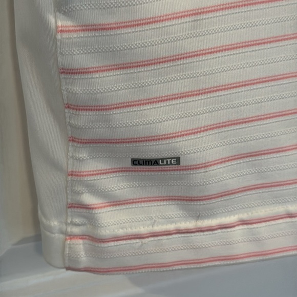 Adidas Climalite Pink White Stripe Embroidered Crofton Country Club Golf Shirt - Picture 10 of 12